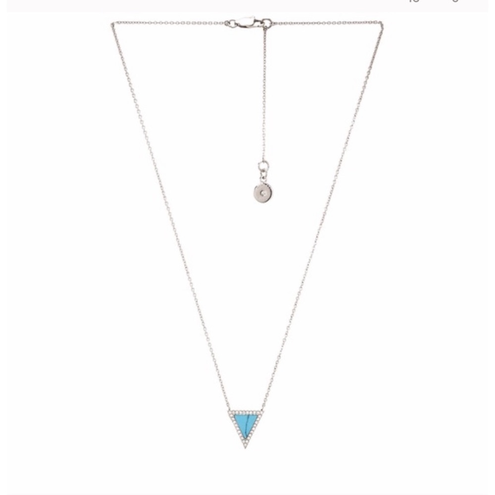 NWT Michael Kors Silver Turquoise Pendant Necklace